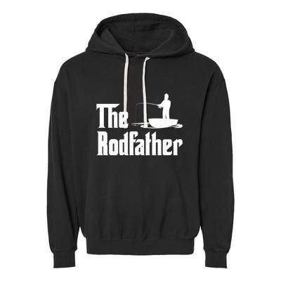 The Rodfather Funny Fishing For Fisherman Gift Garment-Dyed Fleece Hoodie