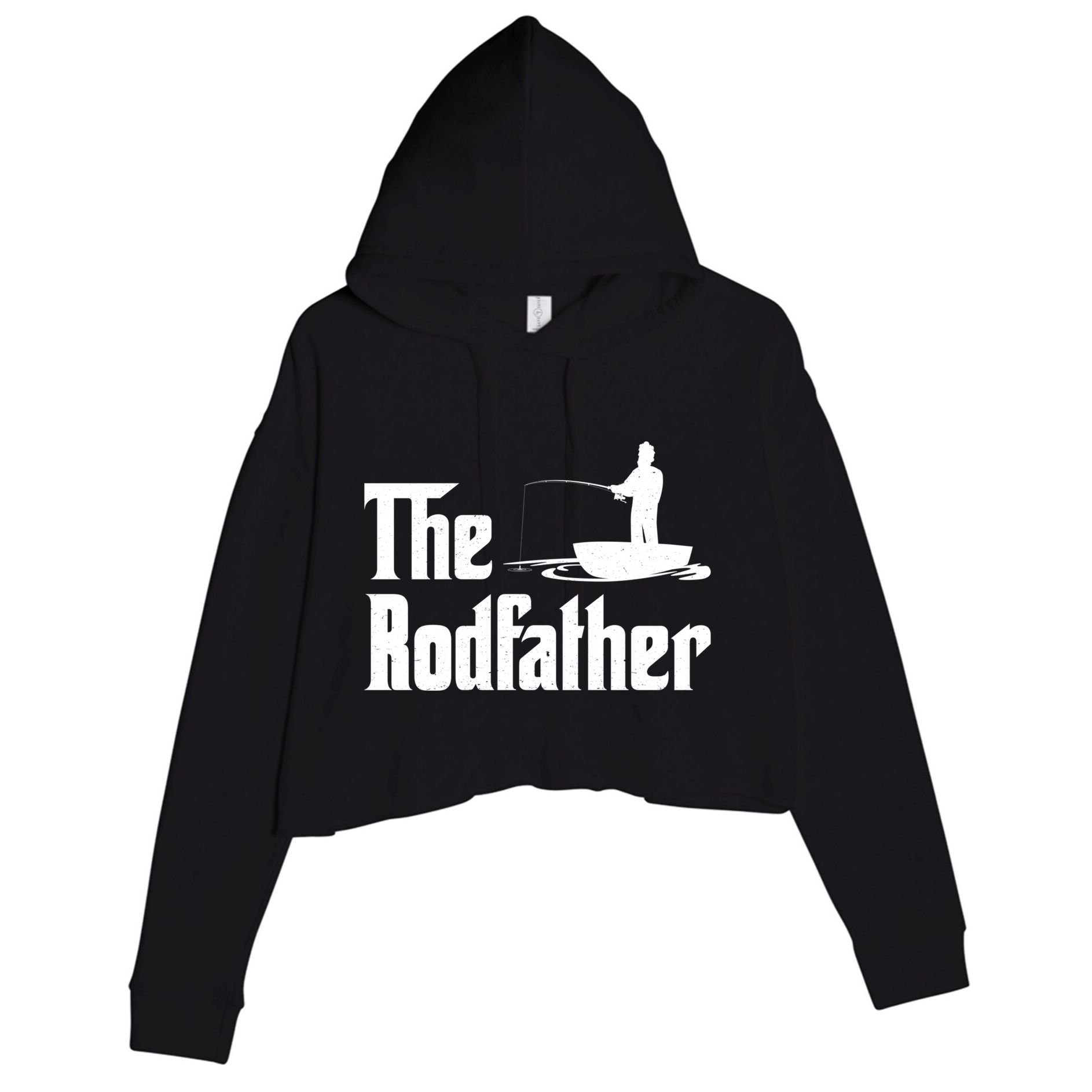 The Rodfather Funny Fishing For Fisherman Gift Crop Fleece Hoodie