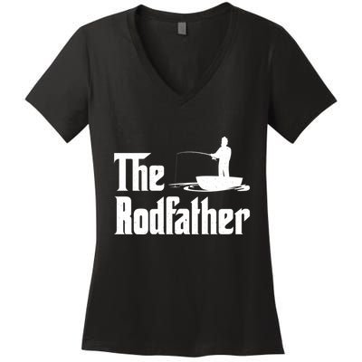 The Rodfather Funny Fishing For Fisherman Gift Women's V-Neck T-Shirt