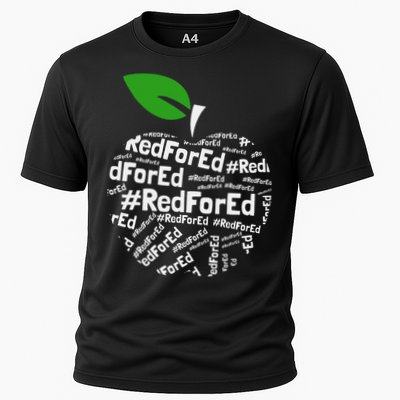 Teacher Red for Ed Cute Apple Graphic Design for Teachers Performance Shirt