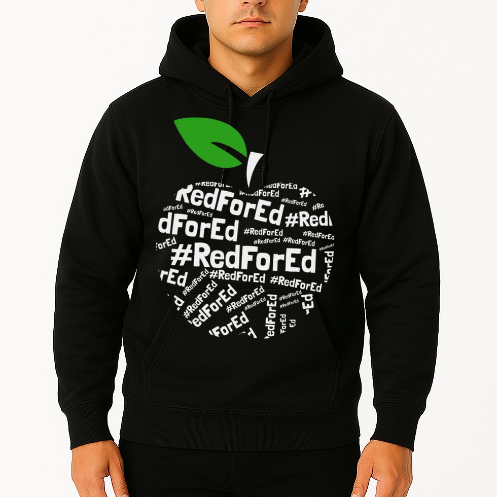 Teacher Red for Ed Cute Apple Graphic Design for Teachers Hoodie