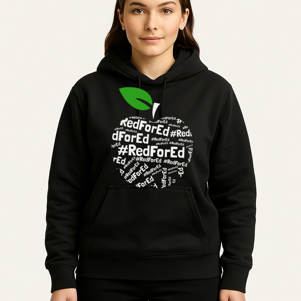 Teacher Red for Ed Cute Apple Graphic Design for Teachers Hoodie