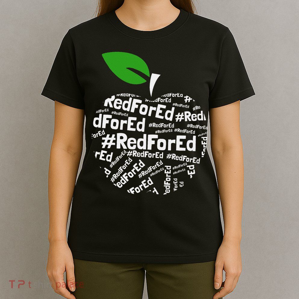 Teacher Red for Ed Cute Apple Graphic Design for Teachers T-Shirt