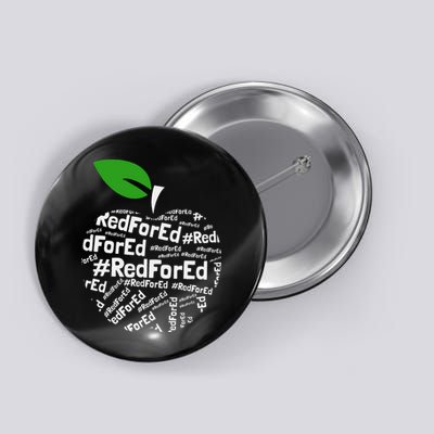 Teacher Red for Ed Cute Apple Graphic Design for Teachers Button