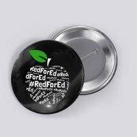 Teacher Red for Ed Cute Apple Graphic Design for Teachers Button