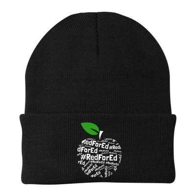 Teacher Red for Ed Cute Apple Graphic Design for Teachers Beanie