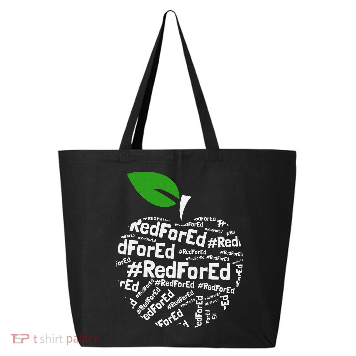 Teacher Red for Ed Cute Apple Graphic Design for Teachers 25L Jumbo Tote