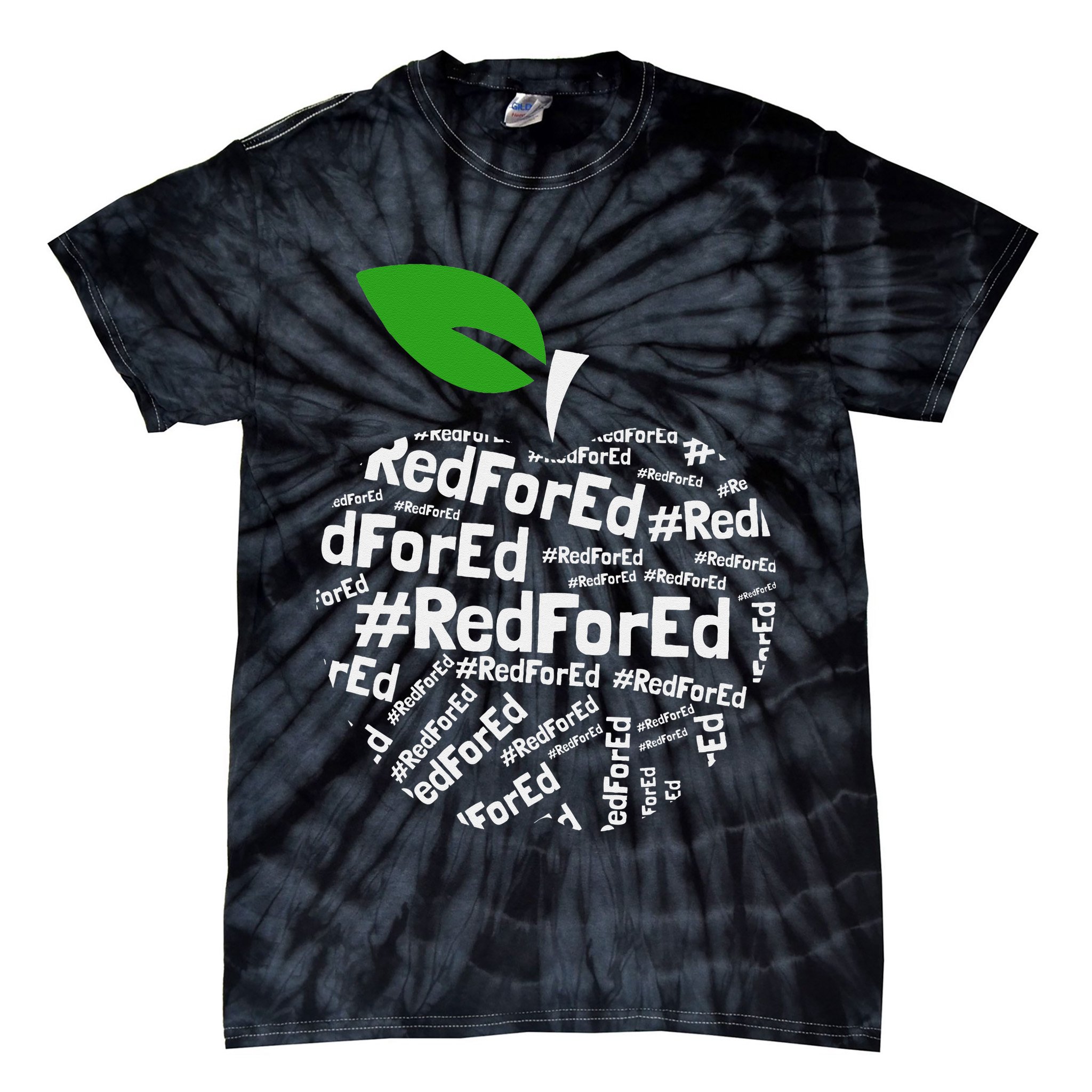 Teacher Red for Ed Cute Apple Graphic Design for Teachers Tie-Dye T-Shirt