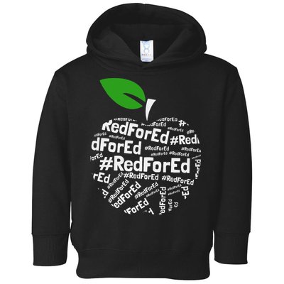 Teacher Red for Ed Cute Apple Graphic Design for Teachers Toddler Hoodie