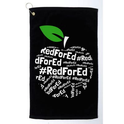 Teacher Red for Ed Cute Apple Graphic Design for Teachers Golf Towel