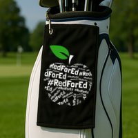 Teacher Red for Ed Cute Apple Graphic Design for Teachers Golf Towel