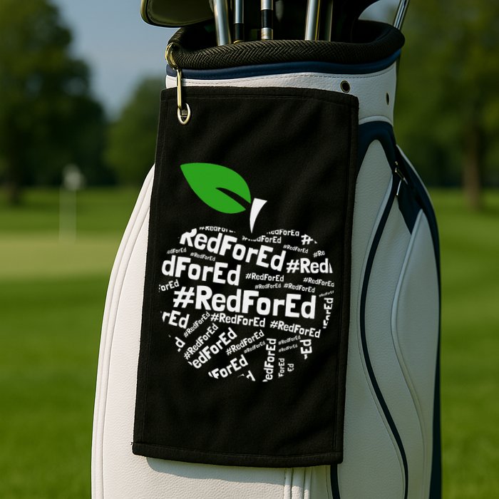 Teacher Red for Ed Cute Apple Graphic Design for Teachers Golf Towel