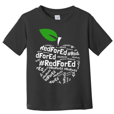 Teacher Red for Ed Cute Apple Graphic Design for Teachers Toddler T-Shirt