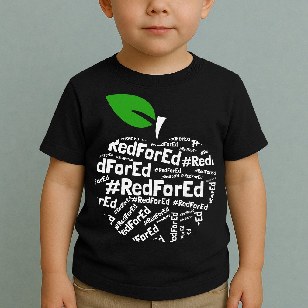 Teacher Red for Ed Cute Apple Graphic Design for Teachers Toddler T-Shirt