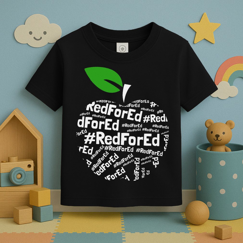 Teacher Red for Ed Cute Apple Graphic Design for Teachers Toddler T-Shirt