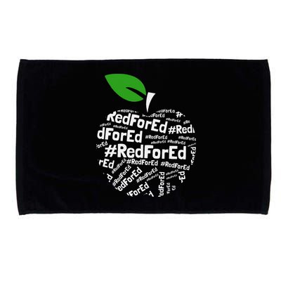 Teacher Red for Ed Cute Apple Graphic Design for Teachers Microfiber Hand Towel