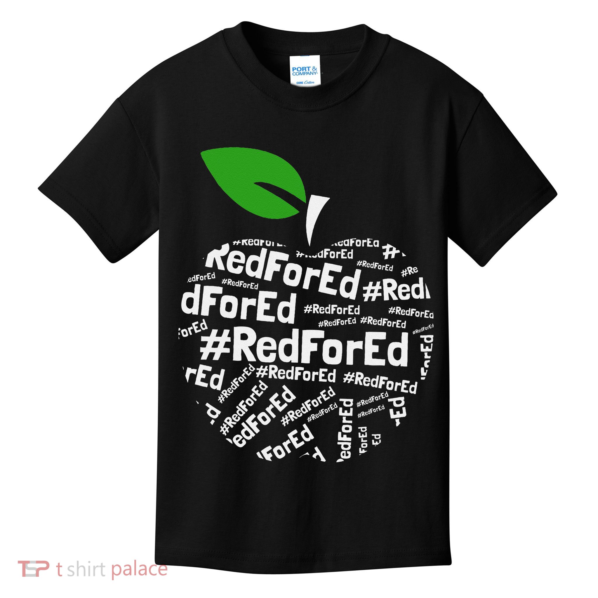 Teacher Red for Ed Cute Apple Graphic Design for Teachers Kids T-Shirt