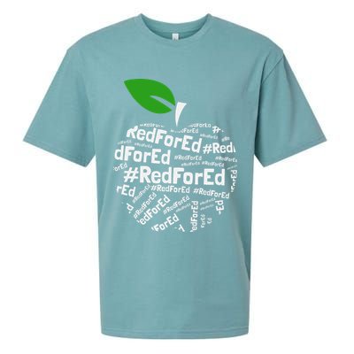 Teacher Red for Ed Cute Apple Graphic Design for Teachers Sueded Cloud Jersey T-Shirt