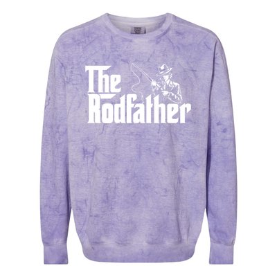 The Rodfather FatherS Day Fishing Lover Fisherman Colorblast Crewneck Sweatshirt