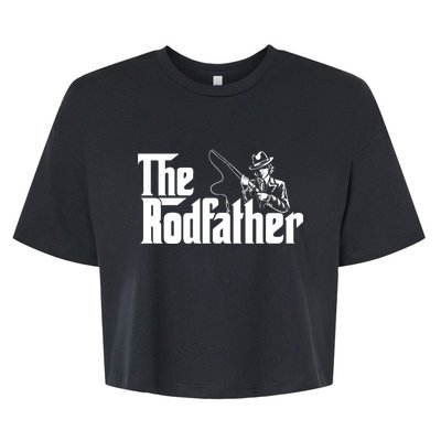 The Rodfather FatherS Day Fishing Lover Fisherman Bella+Canvas Jersey Crop Tee