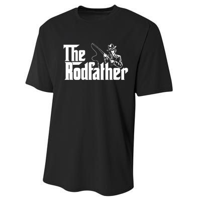 The Rodfather FatherS Day Fishing Lover Fisherman Performance Sprint T-Shirt