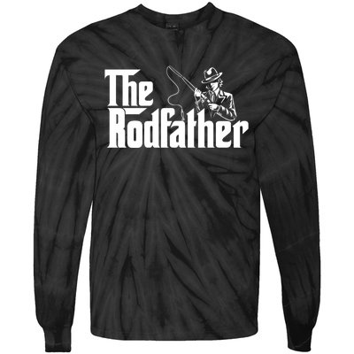 The Rodfather FatherS Day Fishing Lover Fisherman Tie-Dye Long Sleeve Shirt