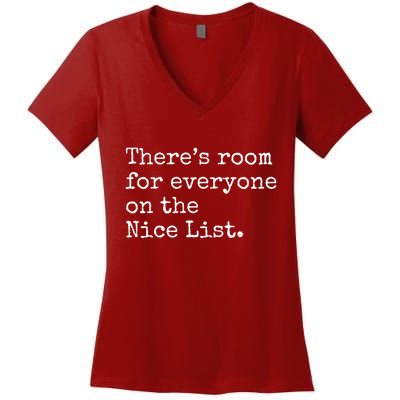 Theres Room For Everyone On The Nice List Women's V-Neck T-Shirt