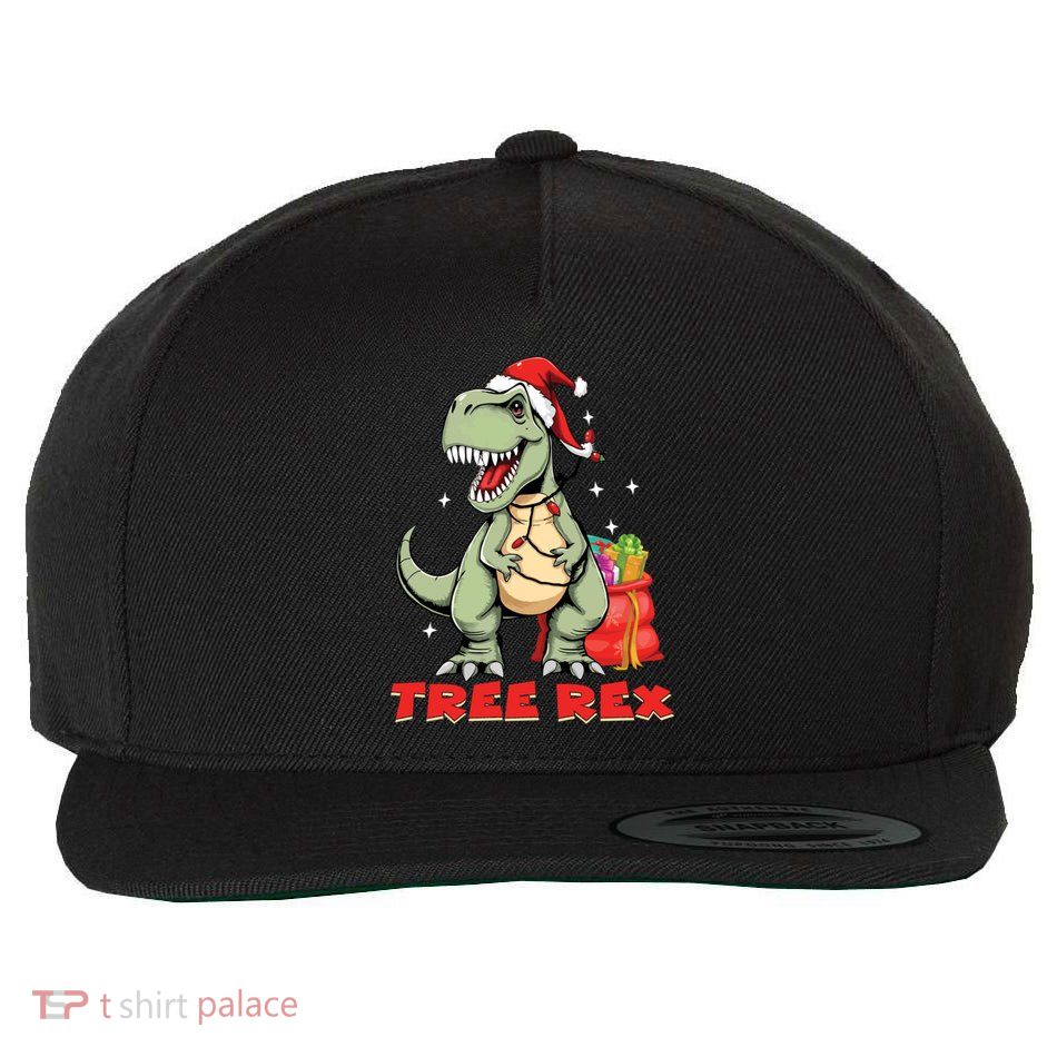 Tree Rex Funny Dino Xmas Tree Christmas Dinosaur Gift Wool Snapback Cap