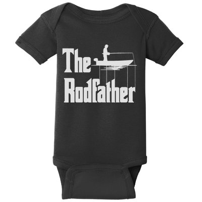 The Rodfather Funny Parody Fishing Gifts Baby Bodysuit