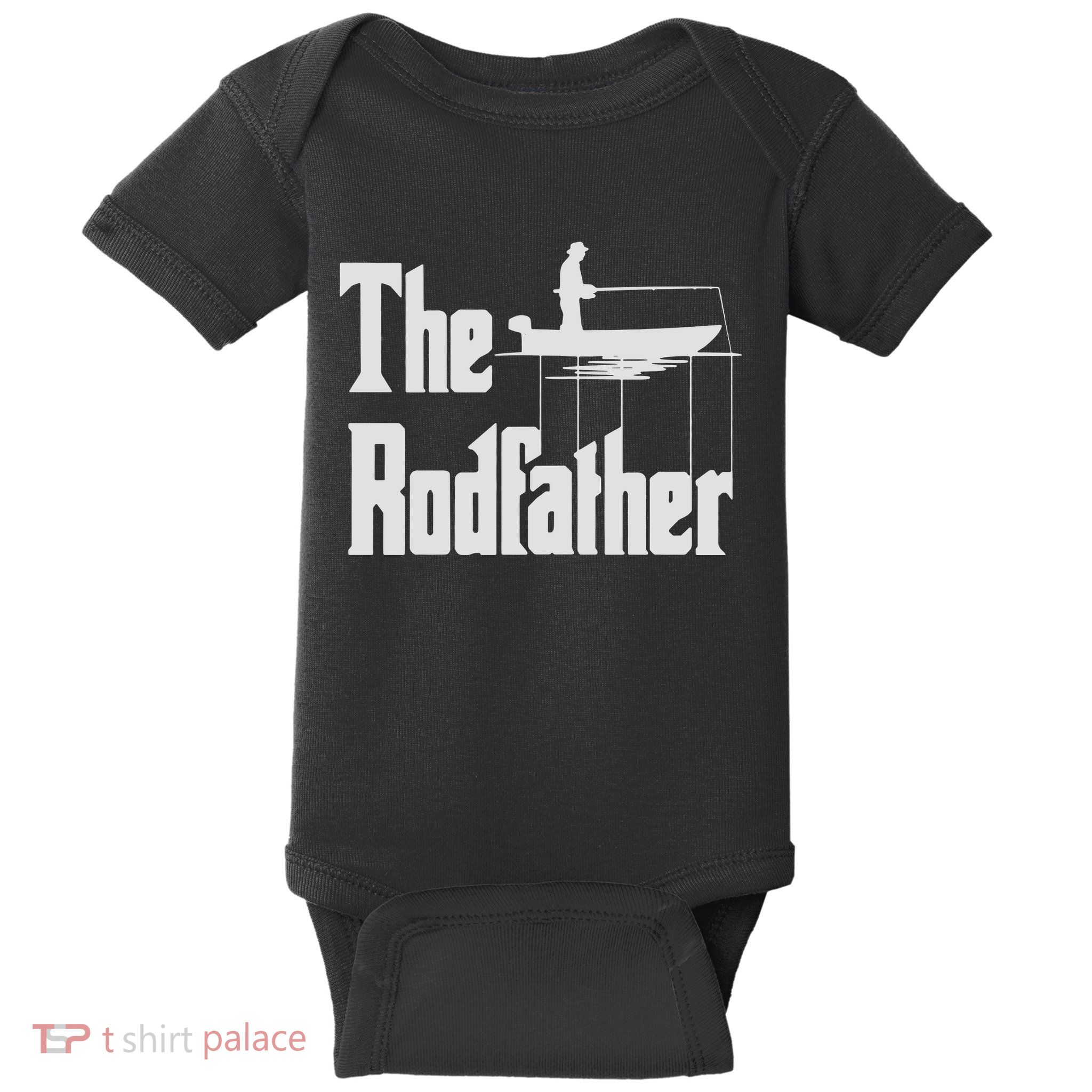 The Rodfather Funny Parody Fishing Gifts Baby Bodysuit