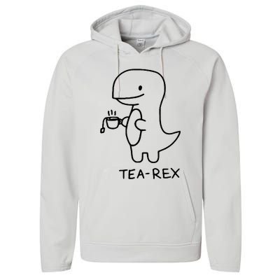 Tea Rex Funny Dinosaur Tea Party Performance Fleece Hoodie