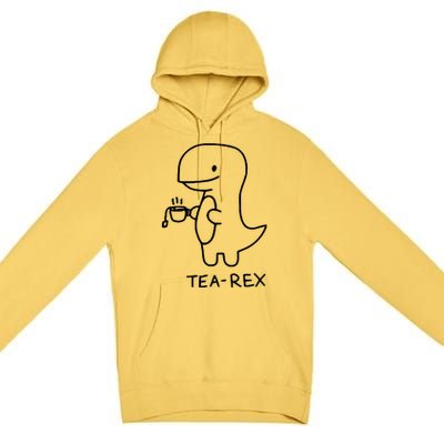 Tea Rex Funny Dinosaur Tea Party Premium Pullover Hoodie