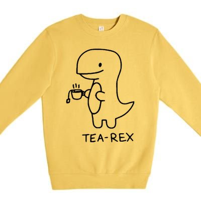 Tea Rex Funny Dinosaur Tea Party Premium Crewneck Sweatshirt