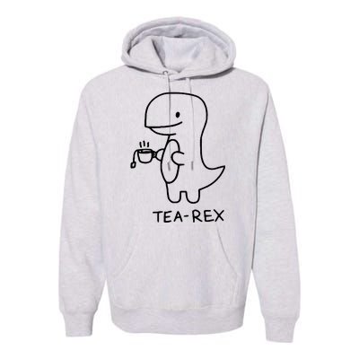 Tea Rex Funny Dinosaur Tea Party Premium Hoodie