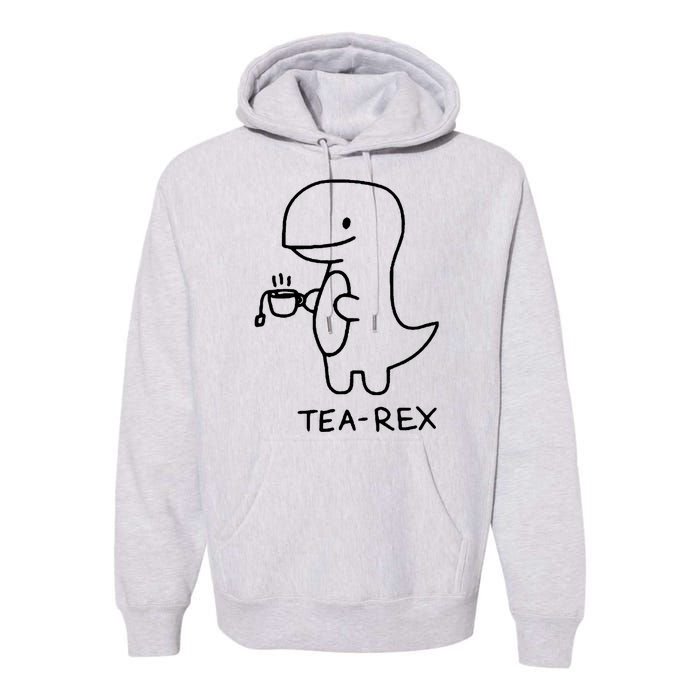 Tea Rex Funny Dinosaur Tea Party Premium Hoodie