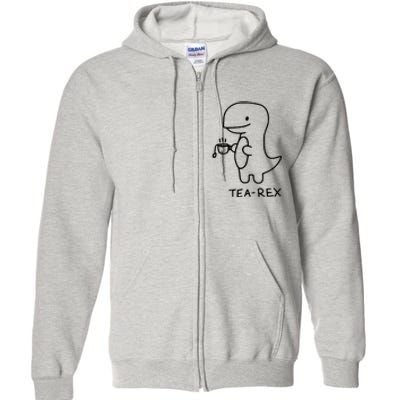 Tea Rex Funny Dinosaur Tea Party Full Zip Hoodie