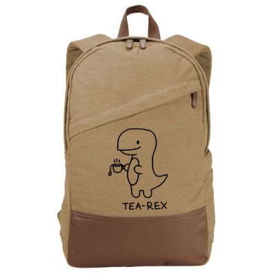 Tea Rex Funny Dinosaur Tea Party Cotton Canvas Backpack
