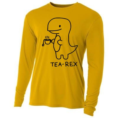 Tea Rex Funny Dinosaur Tea Party Cooling Performance Long Sleeve Crew