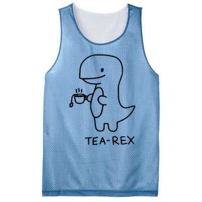 Tea Rex Funny Dinosaur Tea Party Mesh Reversible Basketball Jersey Tank