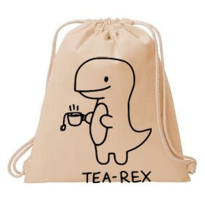 Tea Rex Funny Dinosaur Tea Party Drawstring Bag