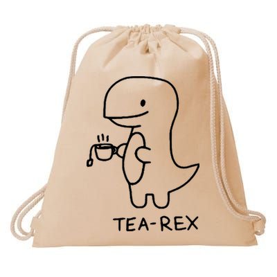 Tea Rex Funny Dinosaur Tea Party Drawstring Bag