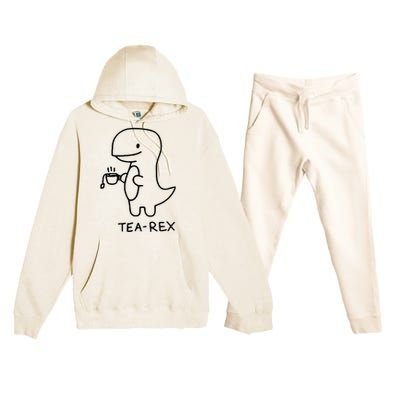 Tea Rex Funny Dinosaur Tea Party Premium Hooded Sweatsuit Set