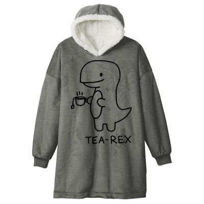 Tea Rex Funny Dinosaur Tea Party Hooded Wearable Blanket