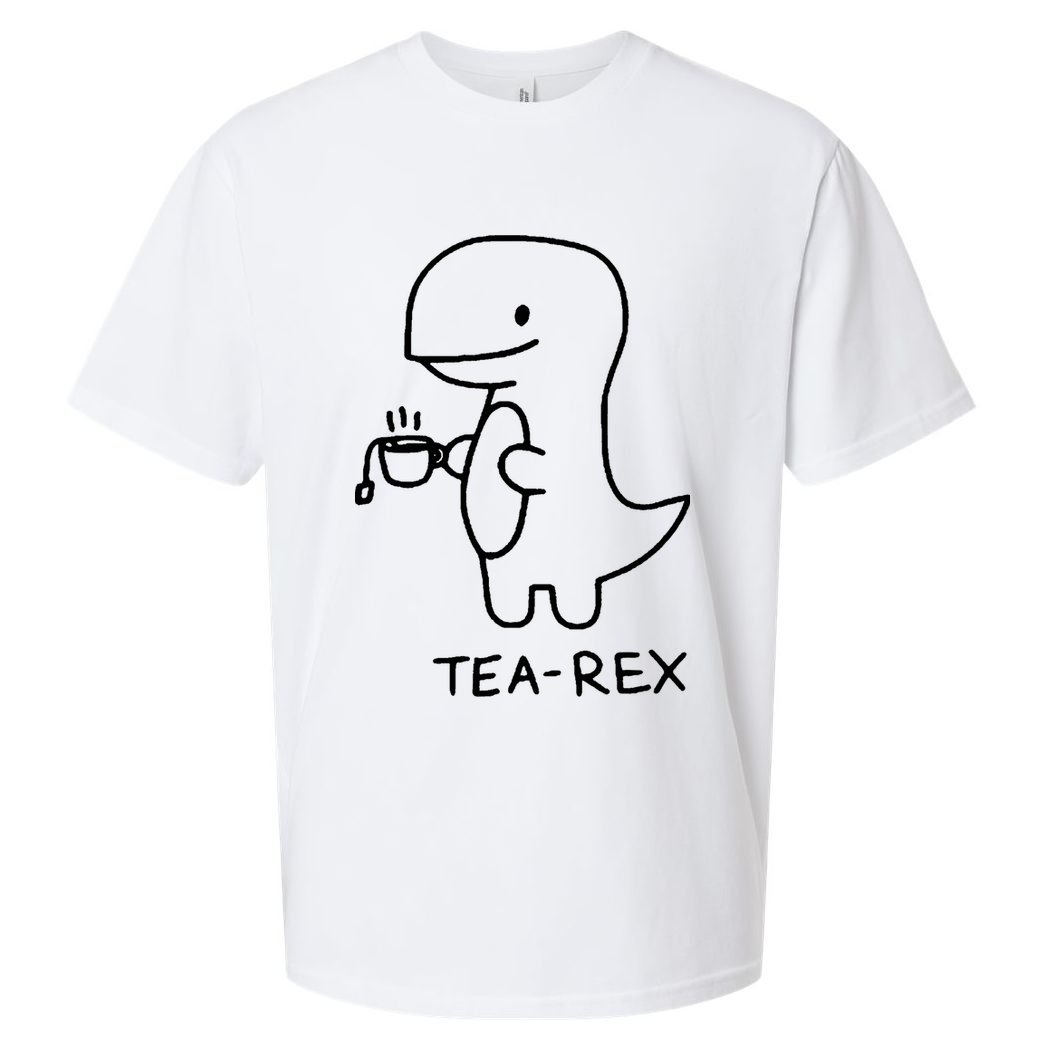 Tea Rex Funny Dinosaur Tea Party Sueded Cloud Jersey T-Shirt