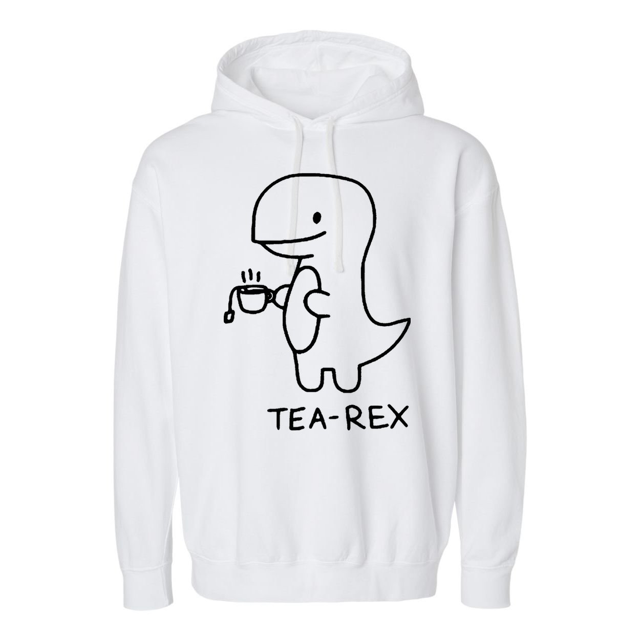 Tea Rex Funny Dinosaur Tea Party Garment-Dyed Fleece Hoodie