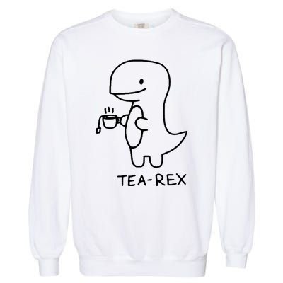 Tea Rex Funny Dinosaur Tea Party Garment-Dyed Sweatshirt