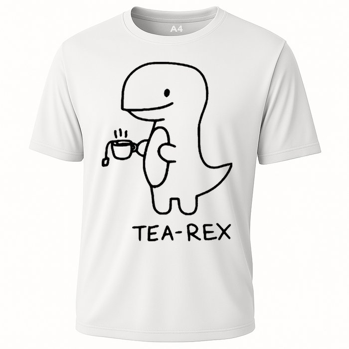 Tea Rex Funny Dinosaur Tea Party Cooling Performance Crew T-Shirt
