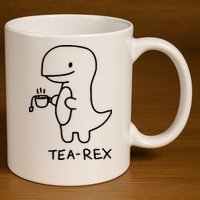 Tea Rex Funny Dinosaur Tea Party 11oz C Handle Ceramic Mug
