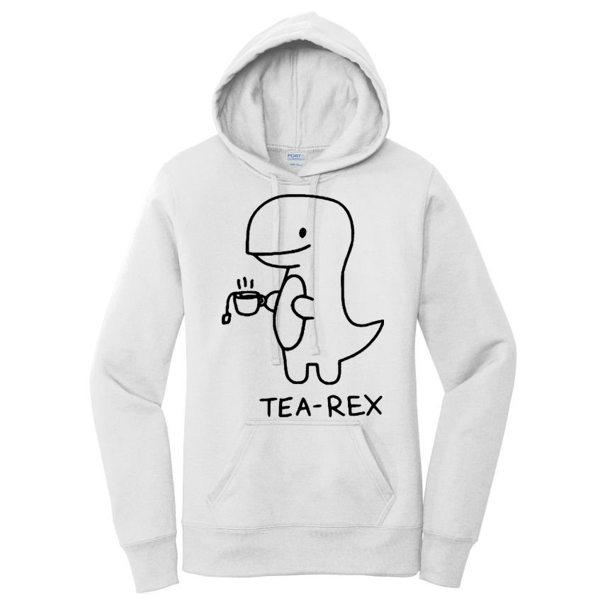Tea Rex Funny Dinosaur Tea Party Women's Pullover Hoodie