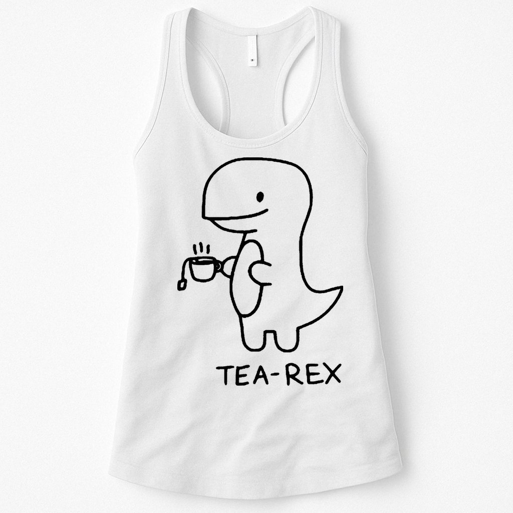 Tea Rex Funny Dinosaur Tea Party Womens Tank Top